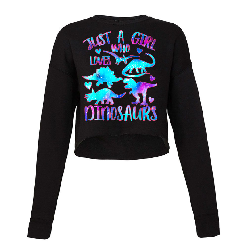 Just A Girl Who Loves Dinosaurs  Dinosaur Theme Teen Girls Cropped Sweater by Juan-Design | Artistshot