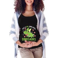 Just A Girl Who Loves Dinosaurs Dino Maternity Scoop Neck T-shirt | Artistshot