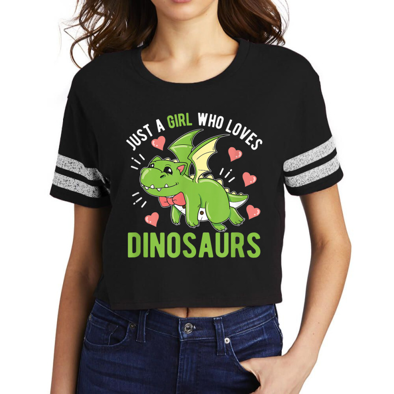 Just A Girl Who Loves Dinosaurs Dino Scorecard Crop Tee by Juan-Design | Artistshot