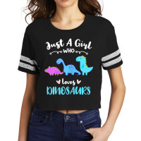 Just A Girl Who Loves Dinosaurs Scorecard Crop Tee | Artistshot