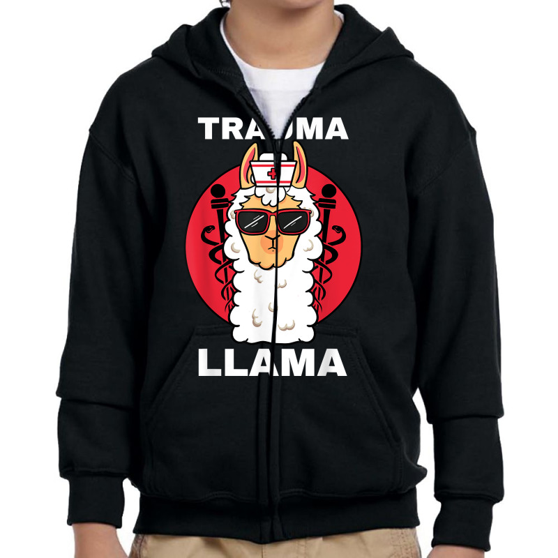 Trauma Llama Emt Responder Emergency Medical Technician Ems T Shirt Youth Zipper Hoodie | Artistshot