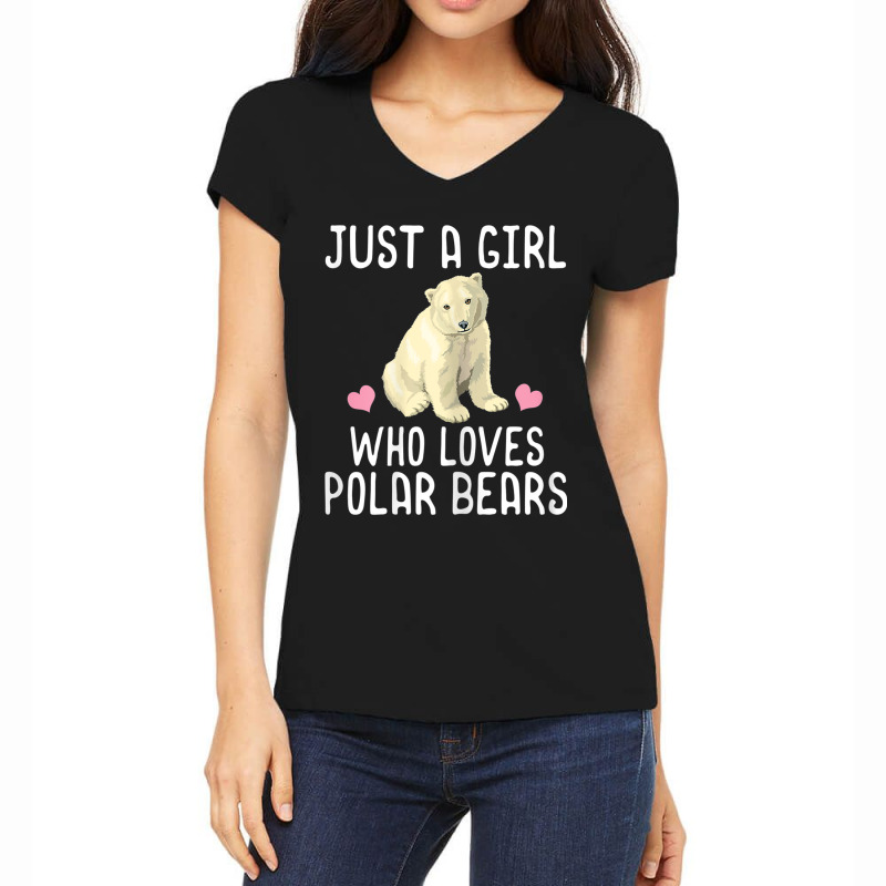 Just A Girl Who Loves Polar Bears  Polar Bear Gift Women's V-Neck T-Shirt by LaytonDesign | Artistshot