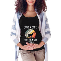 Just A Girl Who Loves Highland Cows Maternity Scoop Neck T-shirt | Artistshot