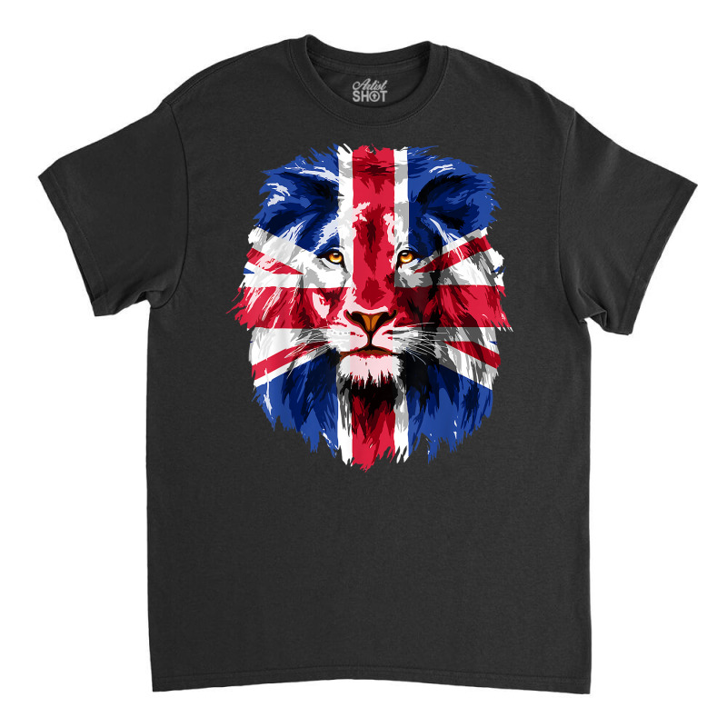 Union Jack Uk Flag Lion Face Great Britain Union Jack Flag T Shirt Classic T-shirt | Artistshot