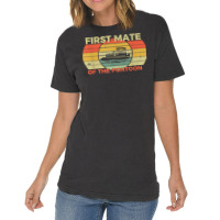 Retro First Mate Pontoon Captain Boat Boating Pontooning T Shirt Vintage T-shirt | Artistshot