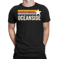 Us American City 70's Star Usa   Vintage Retro Oceanside T Shirt T-shirt | Artistshot