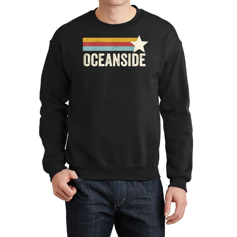 Us American City 70's Star Usa   Vintage Retro Oceanside T Shirt Crewneck Sweatshirt | Artistshot