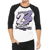 Tee To Match Jd 11 Low Pure Violet Dripping Number 23 Premium T Shirt 3/4 Sleeve Shirt | Artistshot