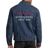 Teens Living Out Of Spite, Surviving Purely Out Of Spite Pullover Hood Men Denim Jacket | Artistshot