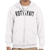 Kottayam India Vintage Black Text Apparel T Shirt Youth Zipper Hoodie | Artistshot