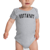 Kottayam India Vintage Black Text Apparel T Shirt Baby Bodysuit | Artistshot