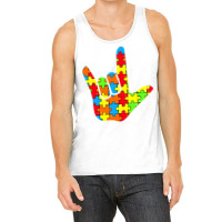 Asl Love Sign Language Autism Gift Awareness Support Tank Top | Artistshot