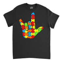 Asl Love Sign Language Autism Gift Awareness Support Classic T-shirt | Artistshot