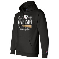 That's My Grandson Out There Gift Women Baseball Grandma T Shirt Champion Hoodie | Artistshot