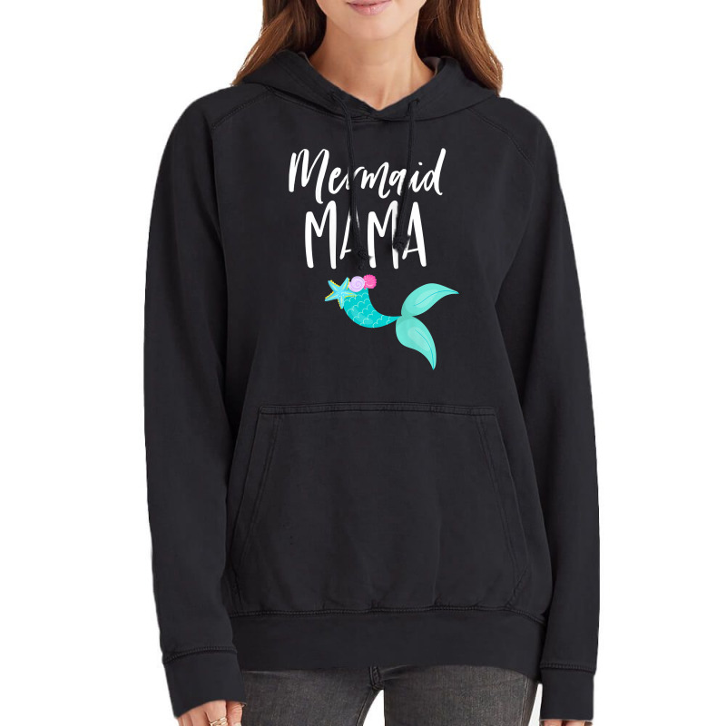 Womens Mermaid Birthday Party Shirt For Girl Momma Mom Mermaid Mama Ta Vintage Hoodie | Artistshot