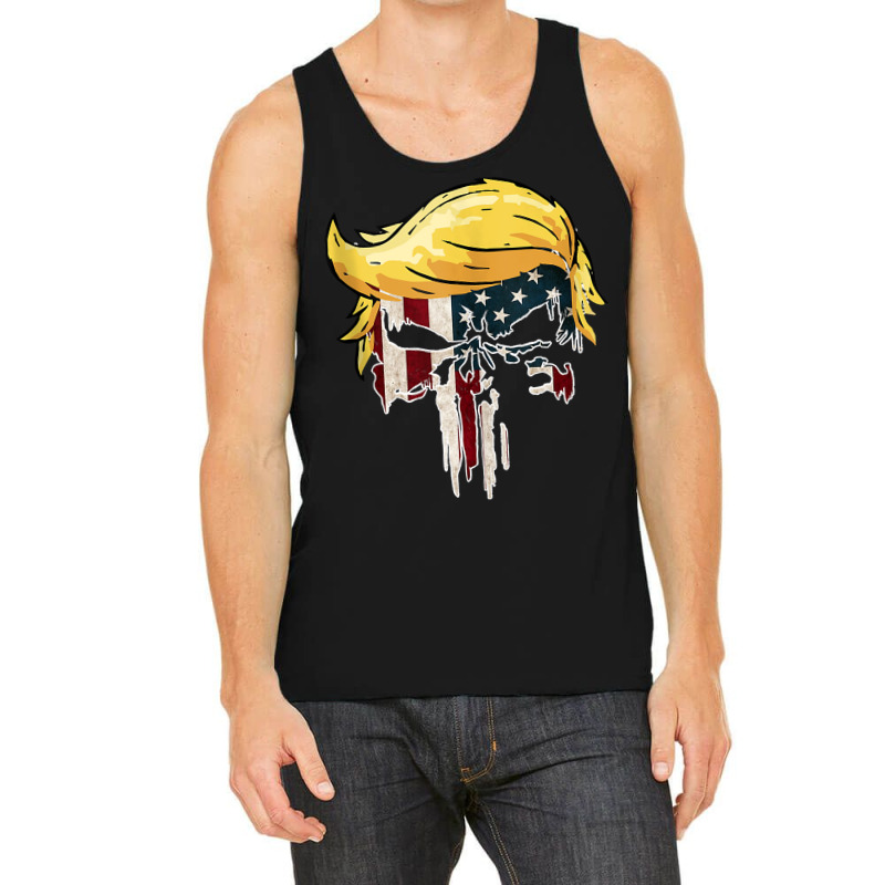 Trump American Flag Skull 2020 Second Term Reelection Tank Top Tank Top | Artistshot