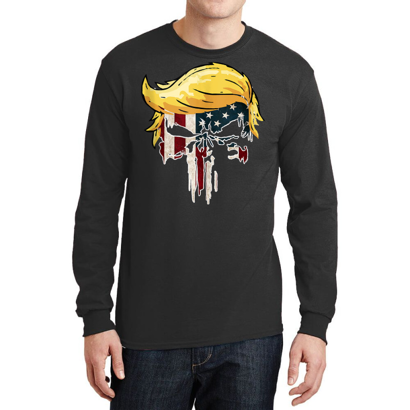 Trump American Flag Skull 2020 Second Term Reelection Tank Top Long Sleeve Shirts | Artistshot