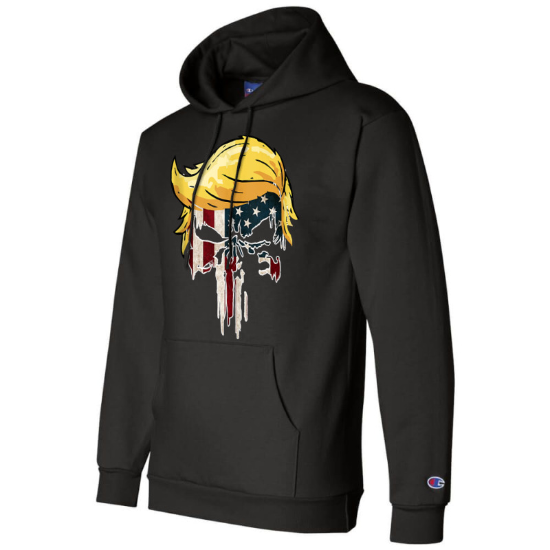 Trump American Flag Skull 2020 Second Term Reelection Tank Top Champion Hoodie | Artistshot