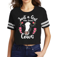 Kids Cow Just A Girl Who Loves Cows Cow Lovers Scorecard Crop Tee | Artistshot