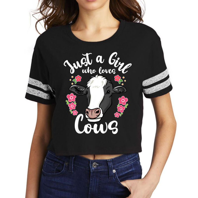 Kids Cow Just A Girl Who Loves Cows Cow Lovers Scorecard Crop Tee by Juan-Design | Artistshot