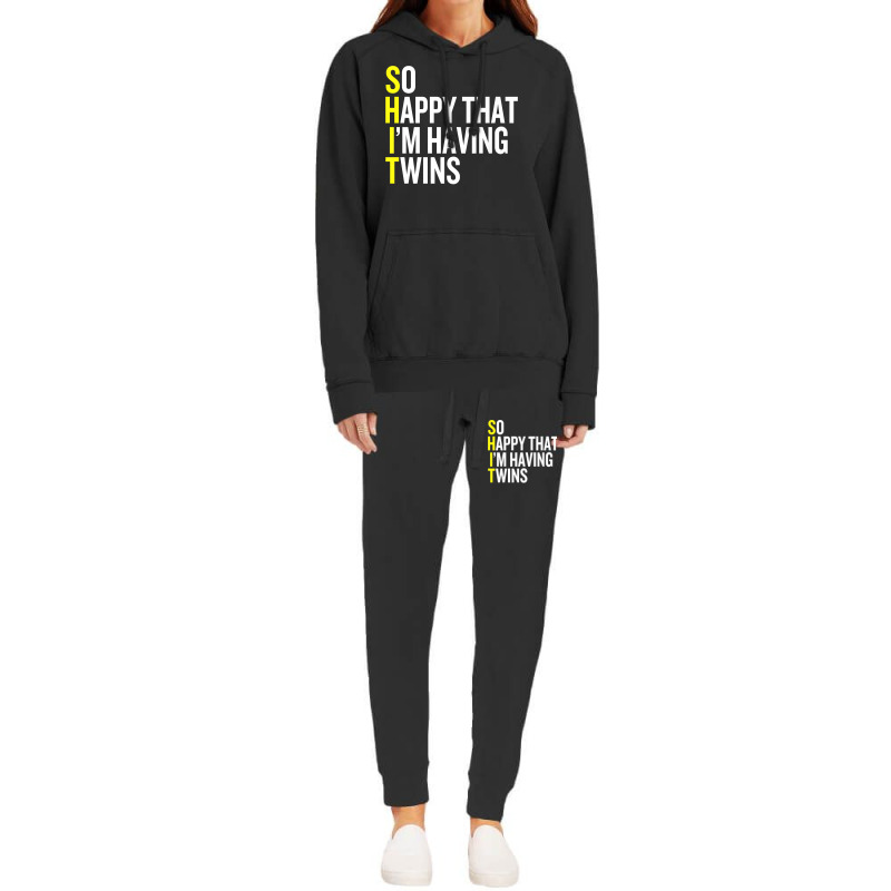 So Happy That I'm Having Twins Funny Pregnancy Premium T Shirt Hoodie & Jogger Set | Artistshot