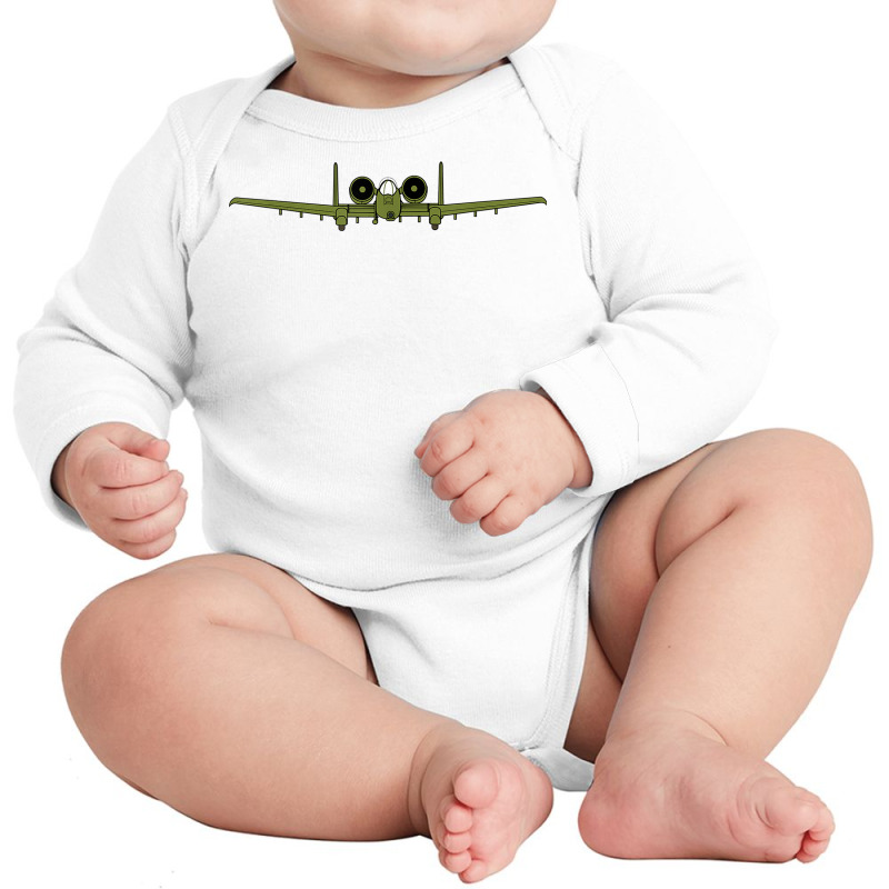 Retro Warplane A10 Thunderbolt Warthog Plane Fighter Jet T Shirt Long Sleeve Baby Bodysuit | Artistshot