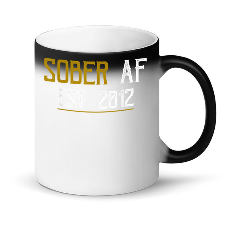 Sober Af Since 2012   10 Year Sobriety Anniversary T Shirt Magic Mug | Artistshot