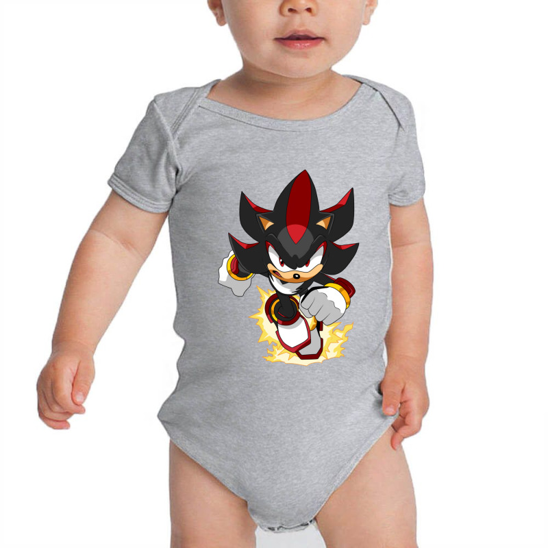 Black Super Hedgehog Running Forward Baby Bodysuit by AliceBMcDaniel | Artistshot