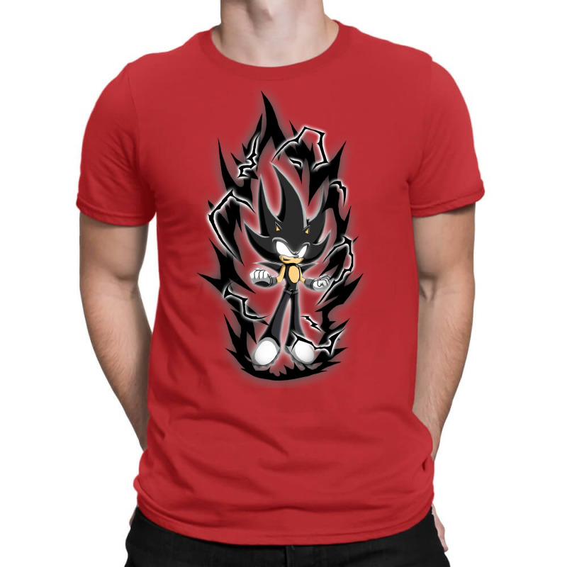 Super Black Hedgehog Over Opower T-shirt | Artistshot