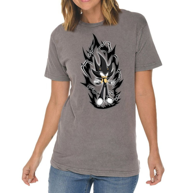 Super Black Hedgehog Over Opower Vintage T-shirt | Artistshot