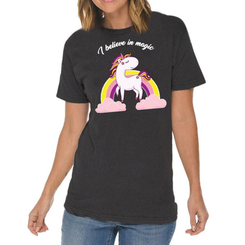 I Believe In Magic, Unicorn Vintage T-Shirt by wishabi | Artistshot