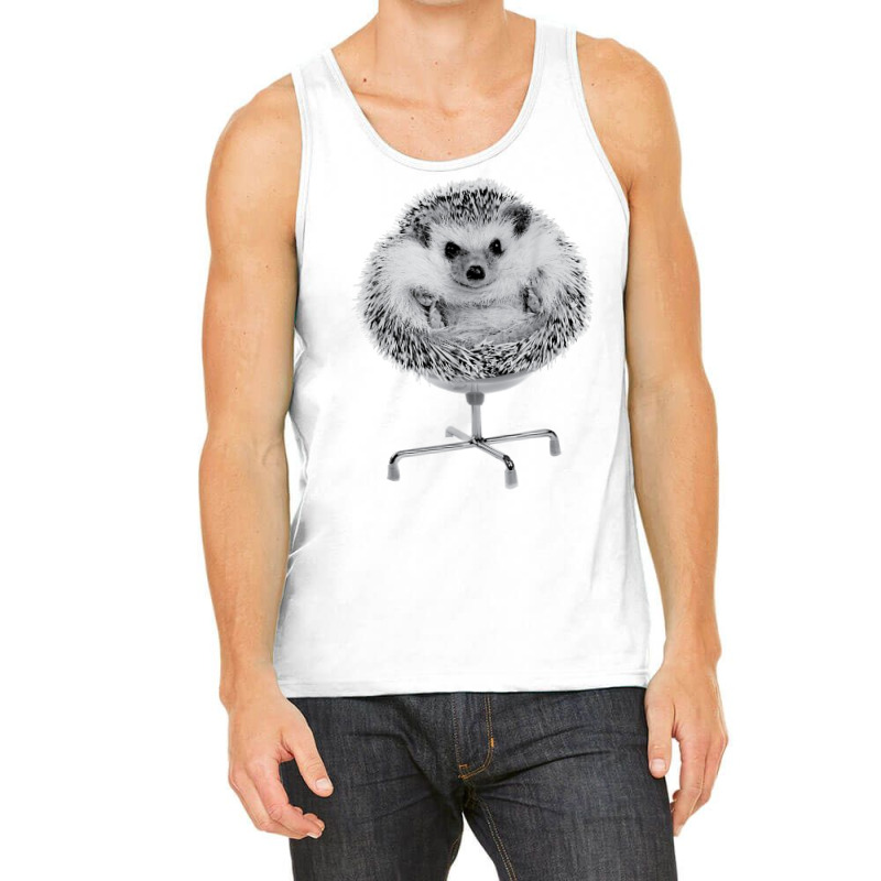 Funny Hedgehog In An Office Chair Ready For Work Fat Animal T Shirt Tank Top by riogasehzilahiy | Artistshot