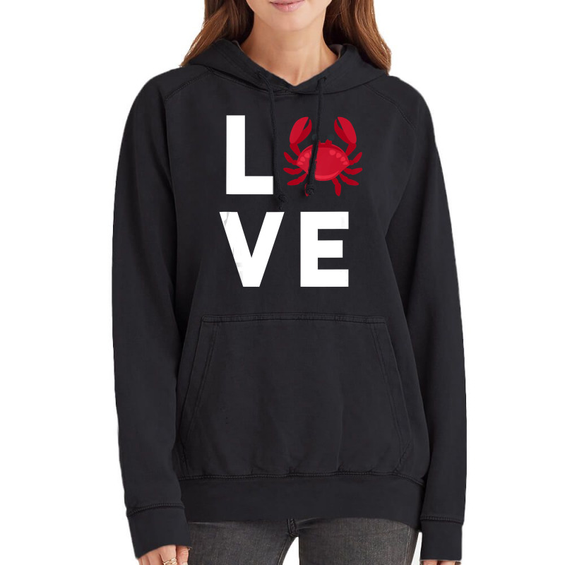 I Love Crabs Cute Crab Lover Crustacean Seafood Crab Vintage Hoodie | Artistshot