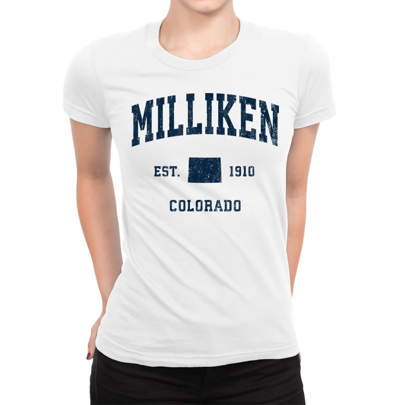 Milliken Colorado Co Vintage Athletic Navy Sports Design T Shirt Ladies Fitted T-Shirt by woestebjparmal | Artistshot