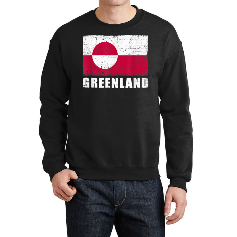 Greenland Flag Design Grunge Country Flag Greenland T Shirt Crewneck Sweatshirt | Artistshot