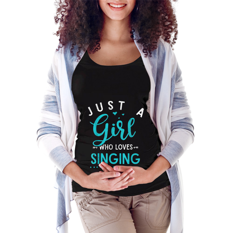 Musicals Women Gift Just A Girl Who Loves Singing Musical Maternity Scoop Neck T-shirt by Juan-Design | Artistshot