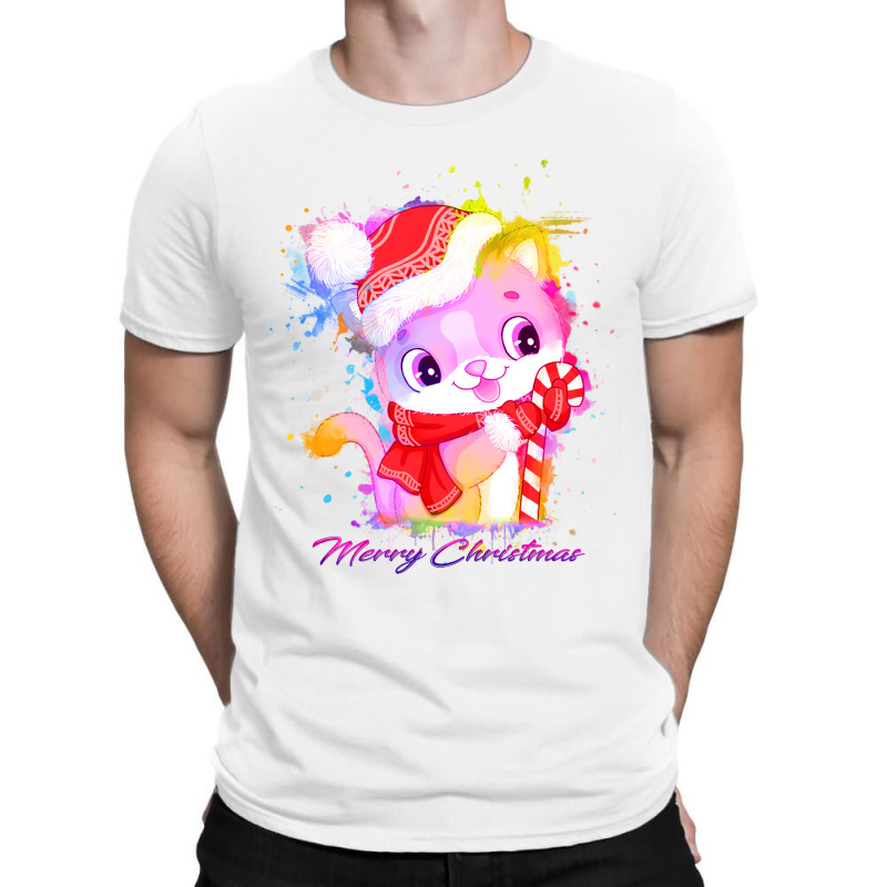 Merry Christmas Cat T-shirt | Artistshot