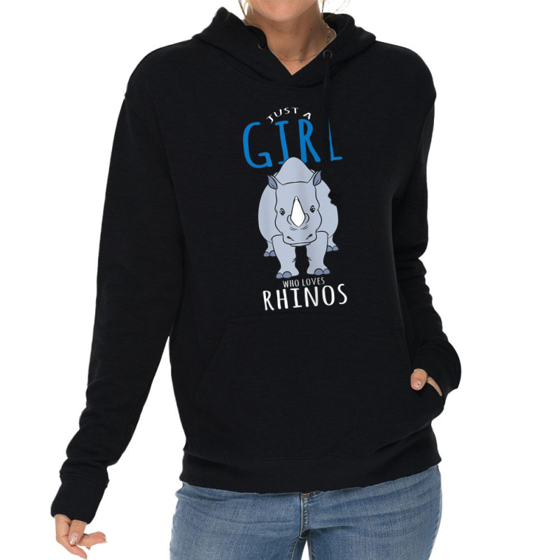 Rhino Costume Design - Just A Girl Who Loves Rhinos Lightweight Hoodie | Artistshot