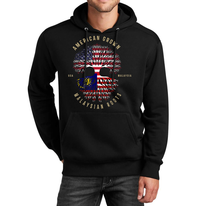 American Grown Malaysian Roots Vintage Usa & Malaysia T Shirt Unisex Hoodie by woestebjparmal | Artistshot