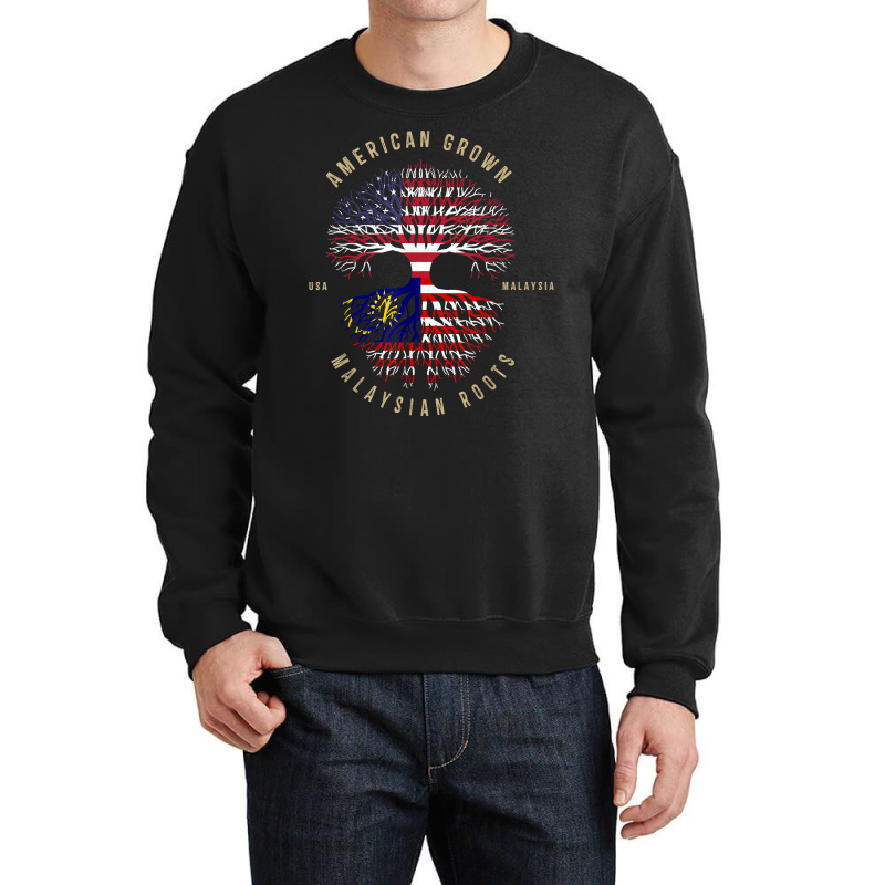 American Grown Malaysian Roots Vintage Usa & Malaysia T Shirt Crewneck Sweatshirt by woestebjparmal | Artistshot