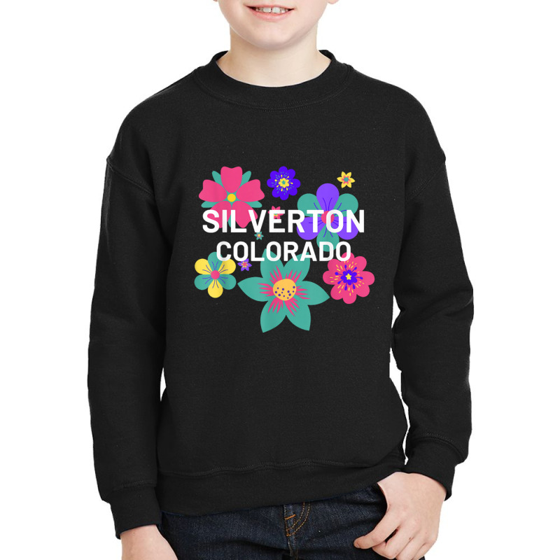 Floral Overlay Silverton Colorado Souvenir Flowers Youth Sweatshirt by BealArt | Artistshot