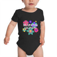 Floral Overlay Silverton Colorado Souvenir Flowers Baby Bodysuit | Artistshot