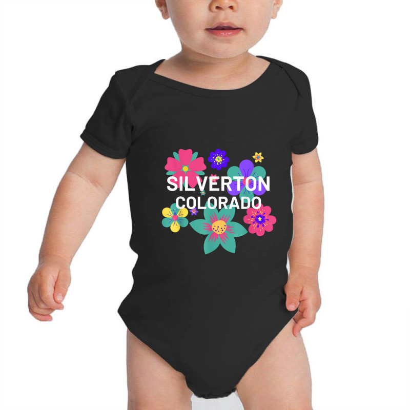 Floral Overlay Silverton Colorado Souvenir Flowers Baby Bodysuit by BealArt | Artistshot