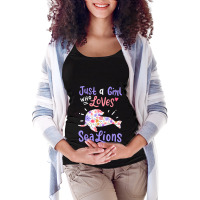 Sea Lion Just A Girl Who Loves Sea Lions Gift Maternity Scoop Neck T-shirt | Artistshot