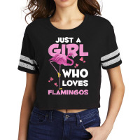 Zoo Animal Exotic Bird Women Just A Girl Who Loves Flamingos Scorecard Crop Tee | Artistshot