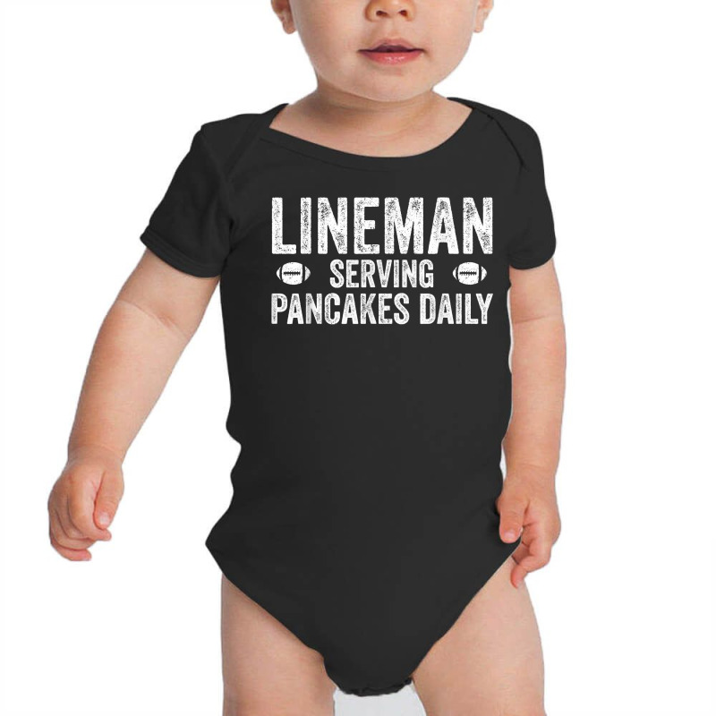 Football Lineman Shirt   Serving Pancakes Daily Baby Bodysuit | Artistshot