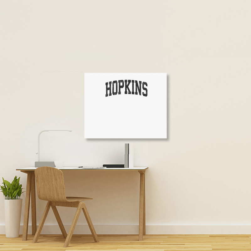 Hopkins Minnesota Mn Vintage Athletic Sports Black Design T Shirt Landscape Canvas Print | Artistshot