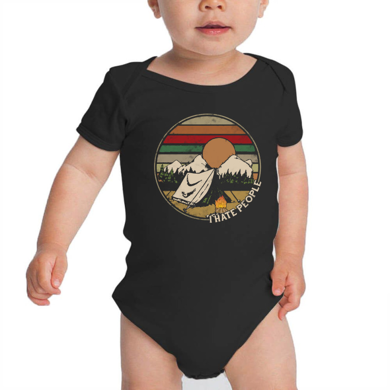 Love Camping I Hate People Vintage Baby Bodysuit by Kamprett Apparel | Artistshot