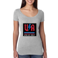 4th Of July Usa Rock N Roll Thunder Lightning Style   Usa Women's Triblend Scoop T-shirt | Artistshot