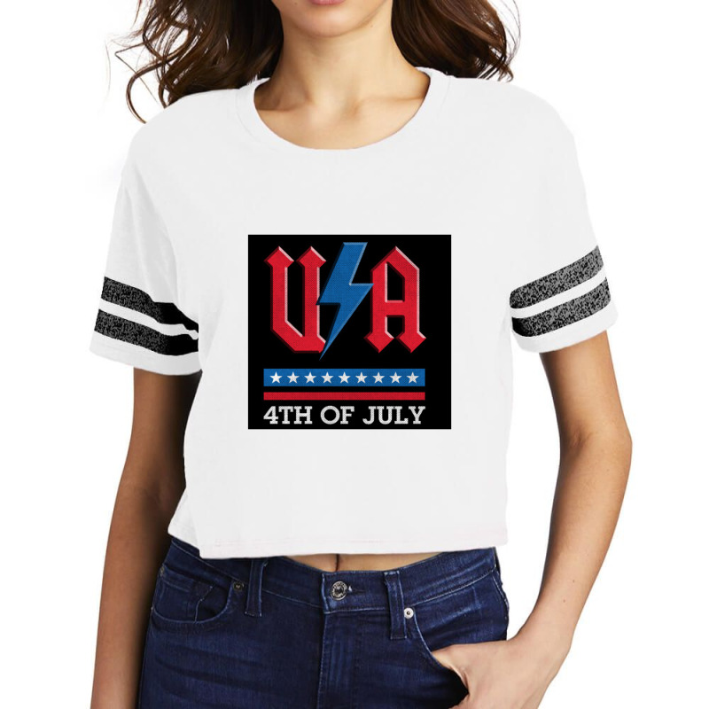 4th Of July Usa Rock N Roll Thunder Lightning Style   Usa Scorecard Crop Tee by loomcnultys | Artistshot